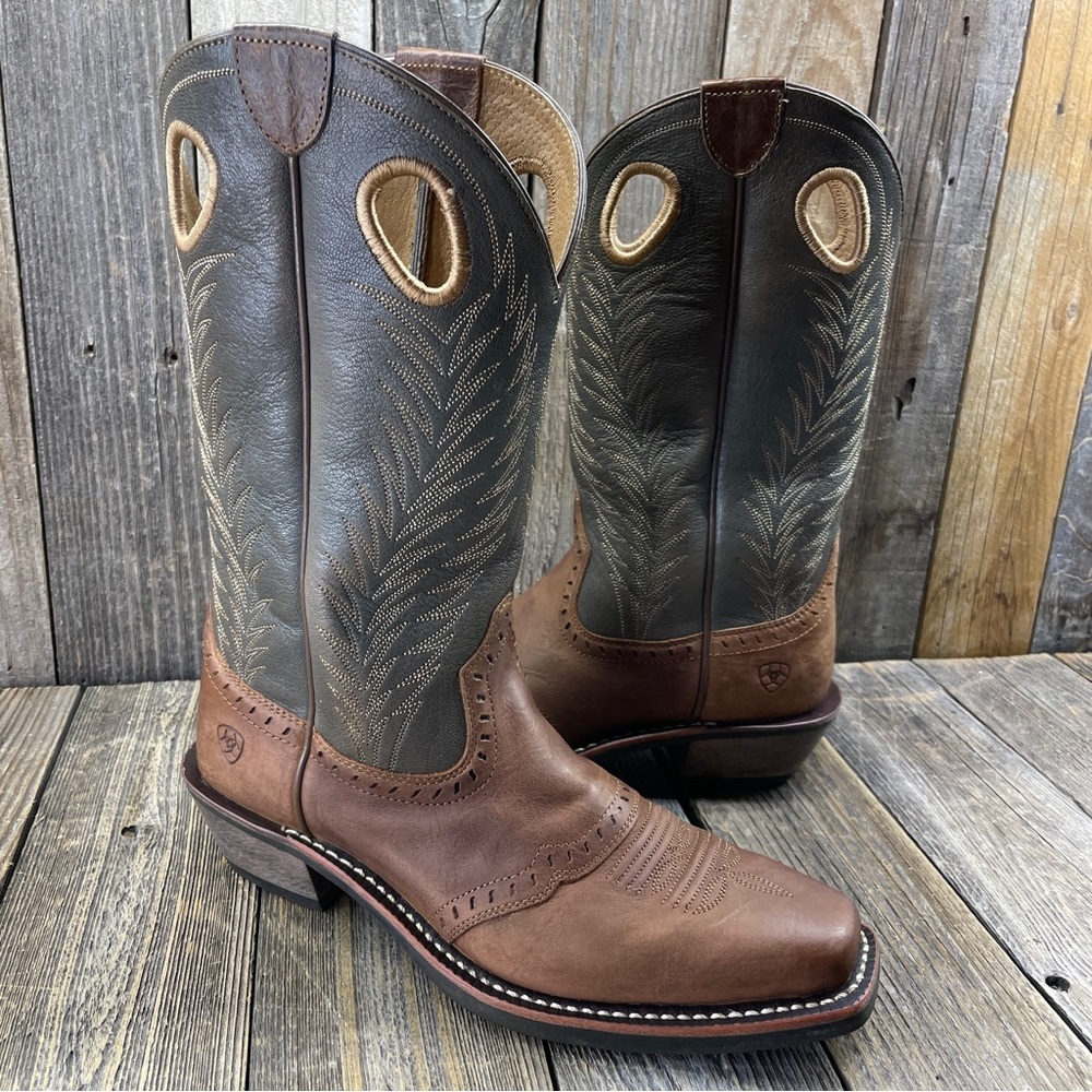 Ariat Heritage Rancher Leather Western Boots Womens Size 7.5 B Seven Square Toe